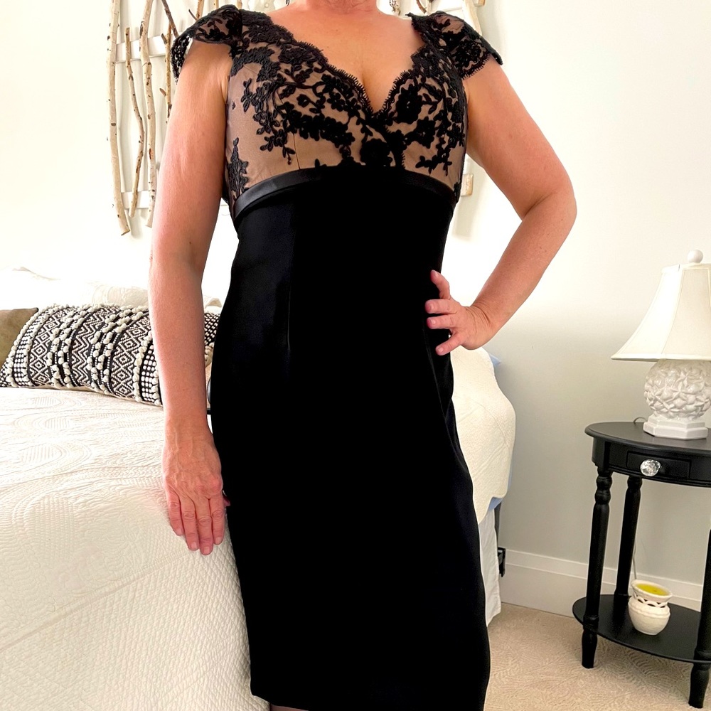 wayne clark original nude w french lace overlay